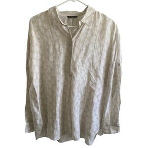 Massimo Dutti Cream Casual Button Down Shirt